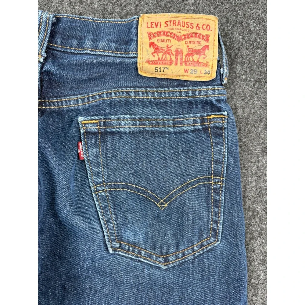 Levis 517 Slim Bootcut Jeans Mens 29x34 Blue Denim Medium Wash (27x33)